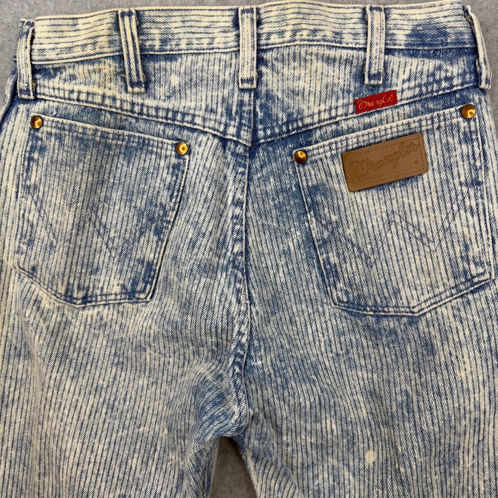 Vintage Wrangler 14MWMSR Acid Wash Striped Jeans Vintage Made in USA Blue 31x32